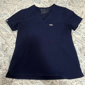 Figs Navy Scrub Top